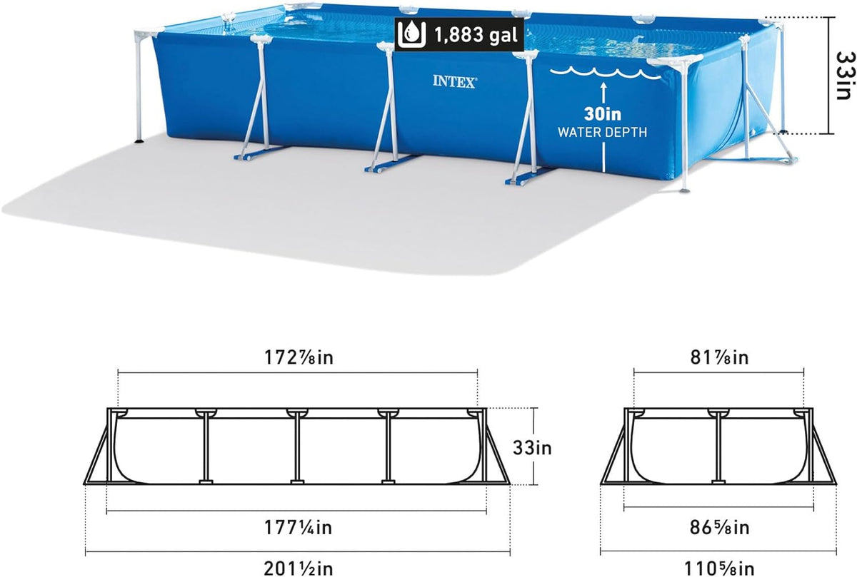 Intel Rectangular Pool Intex 450 X 220 X84CM Rectangular 13Ft Frame Pool – Smartbies