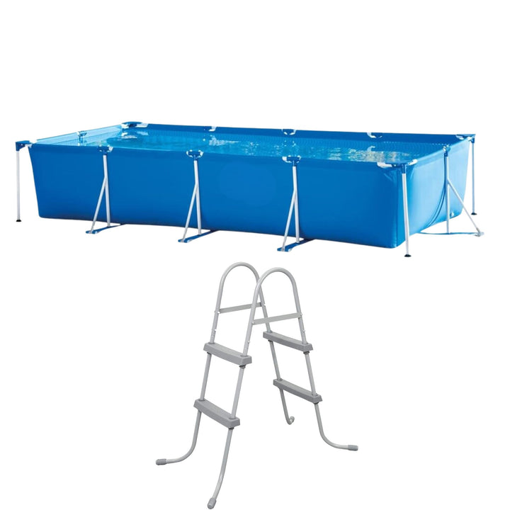 Rectangular Metal Frame Swimming Pool | Family Garden Above Ground Poo ...