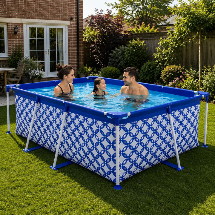 Swim Essentials Frame Pool 260 x 160 x 65 cm– Rectangular Above Ground ...